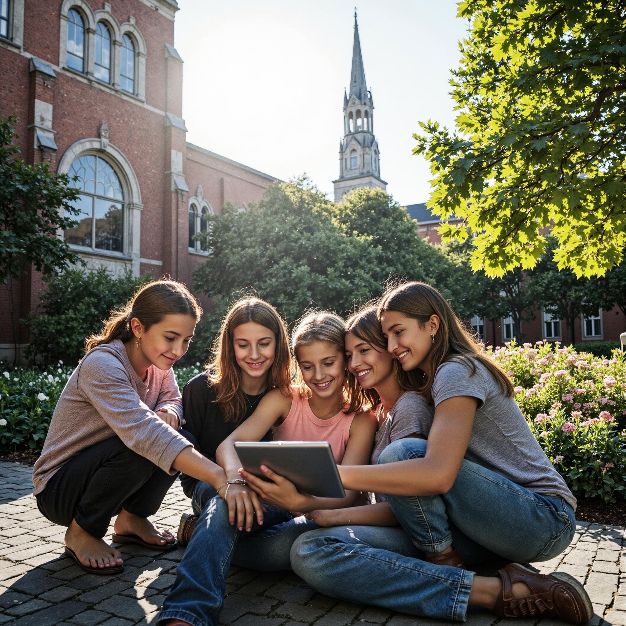 BLOG_000000025 Church members engaging with a digital directory related to Professional Photography Tips: Why Quality Photos Transform Your Church Directory in an outdoor setting
