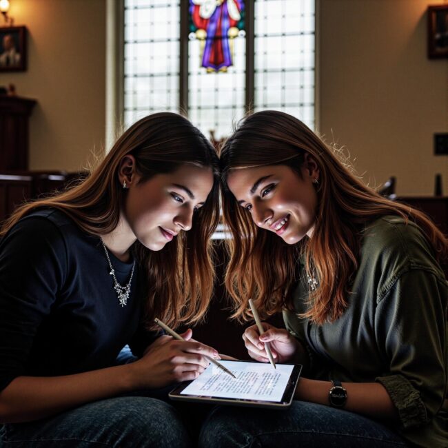 Church members engaging with a digital directory related to Training Your Team: Creating Church Directory Management Champions at Your Church in an indoor setting