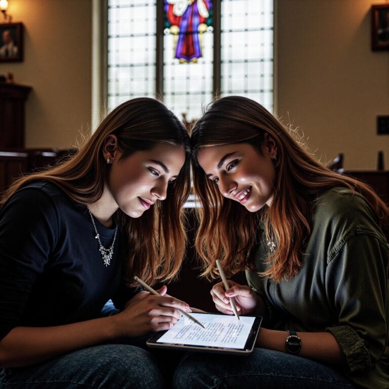 Church members engaging with a digital directory related to Training Your Team: Creating Church Directory Management Champions at Your Church in an indoor setting