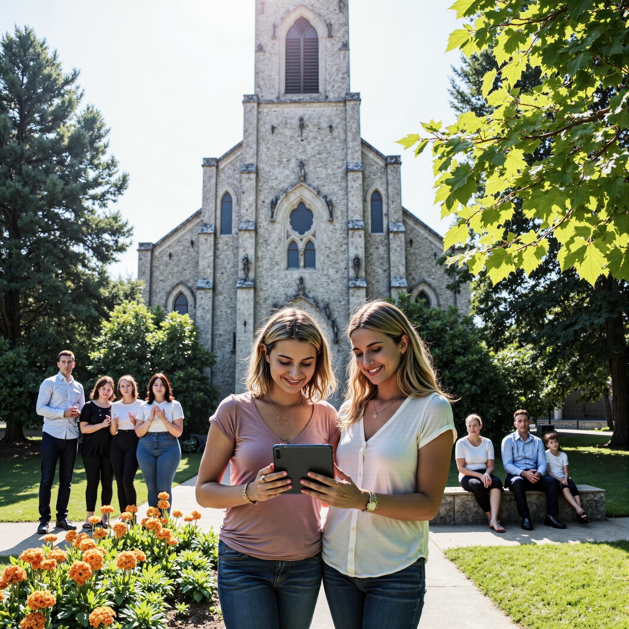 BLOG_000000109 Church directory implementation related to **Unlocking Connection and Community** in an outdoor setting