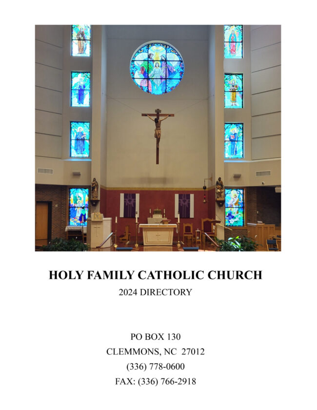 COVER Holy Family Catholic W-S Church Directory for Holy Family Catholic
