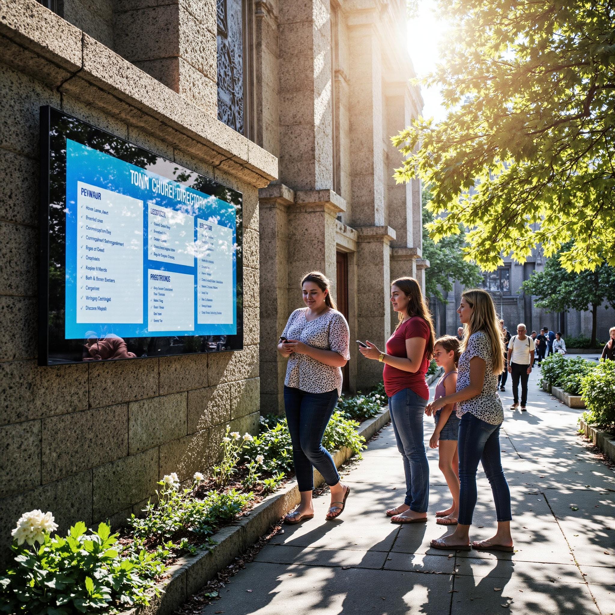 BLOG_000000241 Church directory implementation related to **Fostering Community through Strategic Support** in an outdoor setting