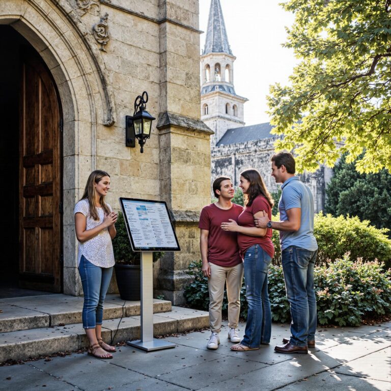 Church directory implementation related to **Creating a Centralized Hub** in an outdoor setting