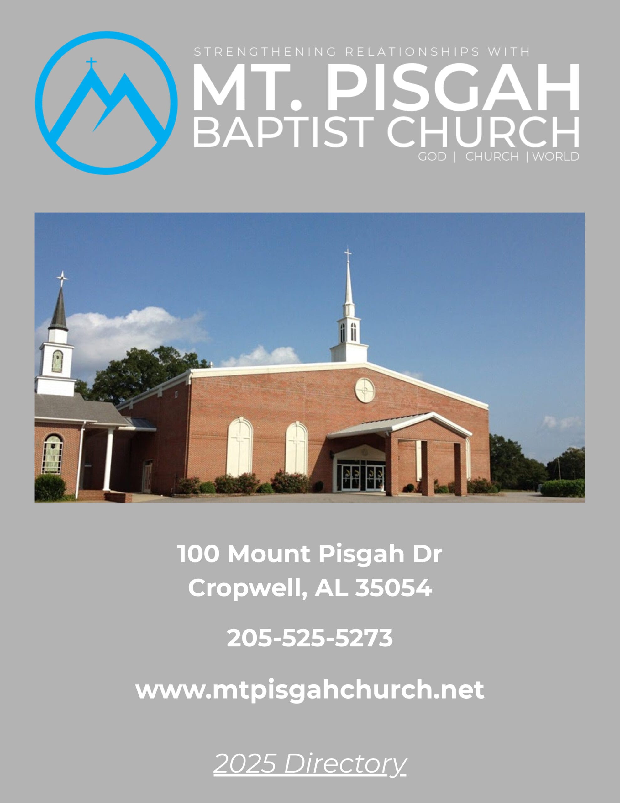 COVER Mt Pisgah Baptist Cropwell Church Directory for Mt Pisgah Baptist Church