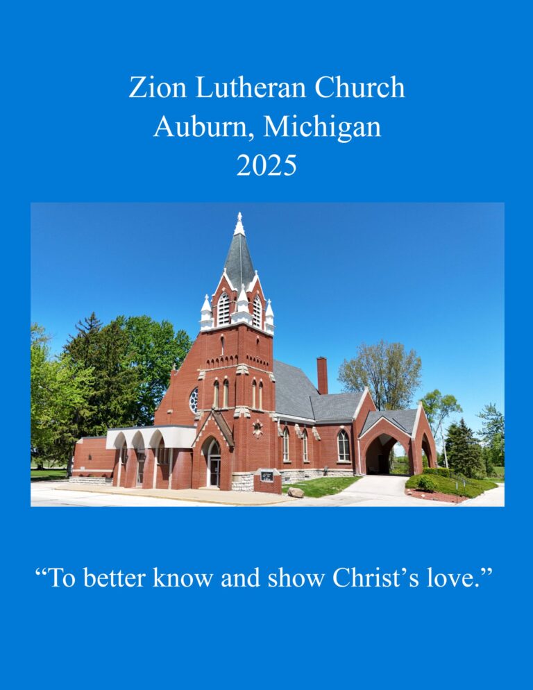 COVER Zion Lutheran Auburn Church Directory for Zion Lutheran Church