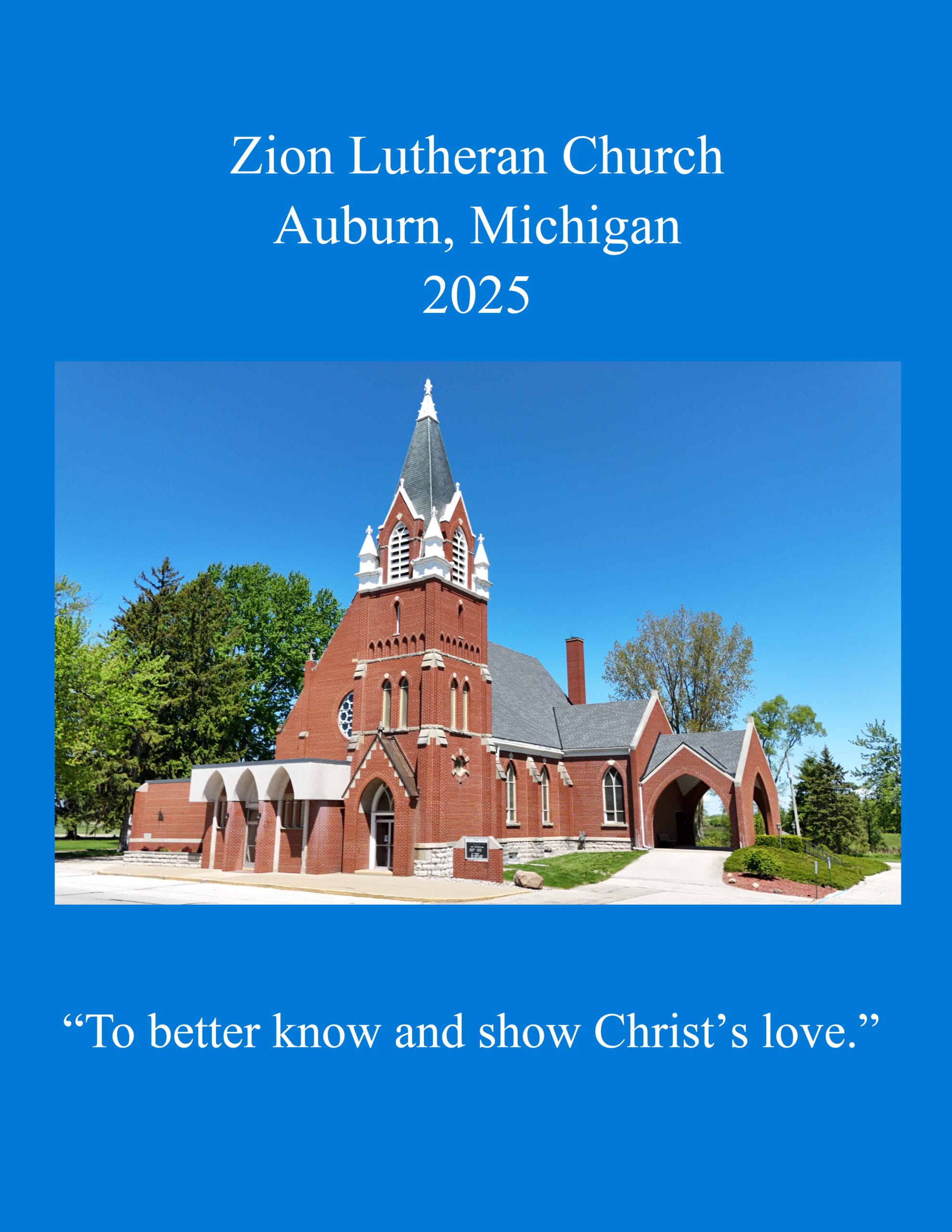 COVER Zion Lutheran Auburn Church Directory for Zion Lutheran Church