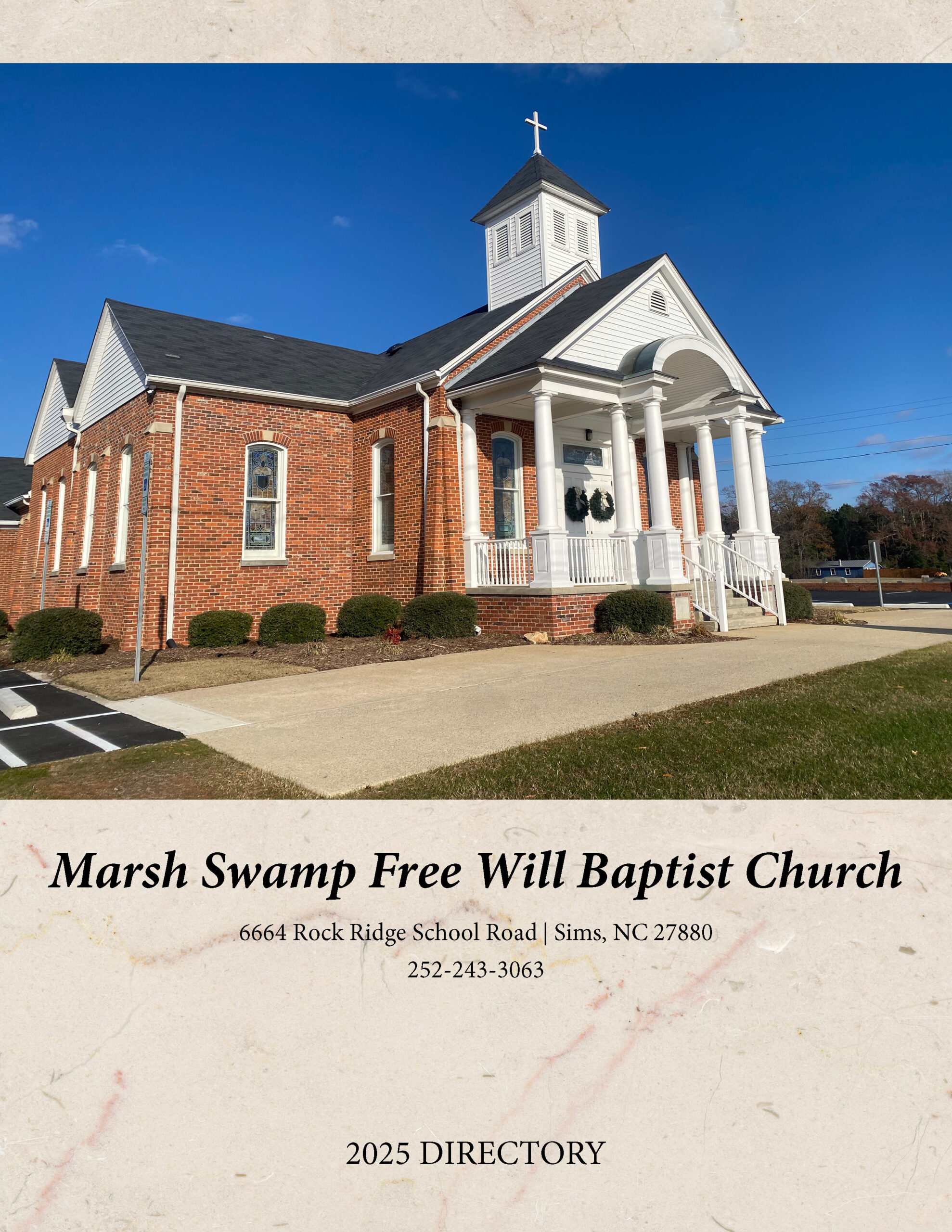COVER Marsh Swamp FWB Church Directory for Marsh Swamp Free Will Baptist
