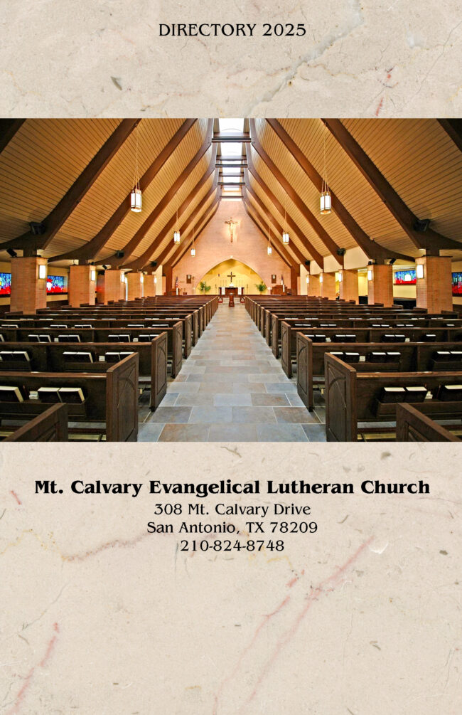 COVER Mt Calvary Lutheran San Antonio Church Directory for Mt Calvary Lutheran Church