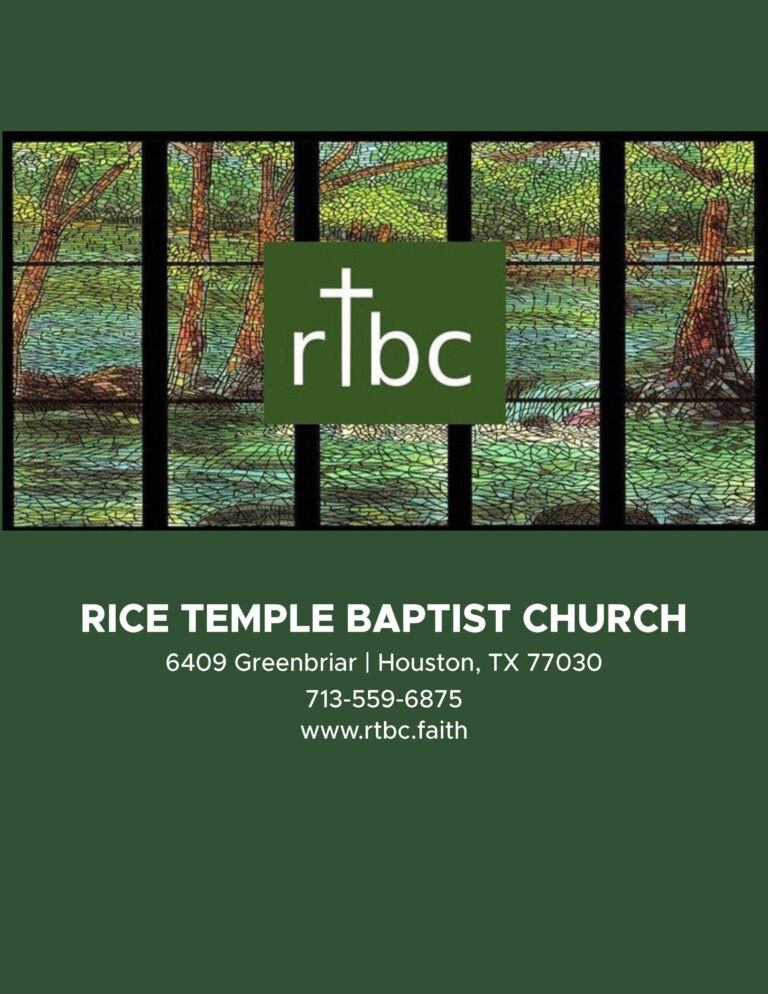 COVER Rice Temple Houston Church Directory for Rice Temple Baptist Church