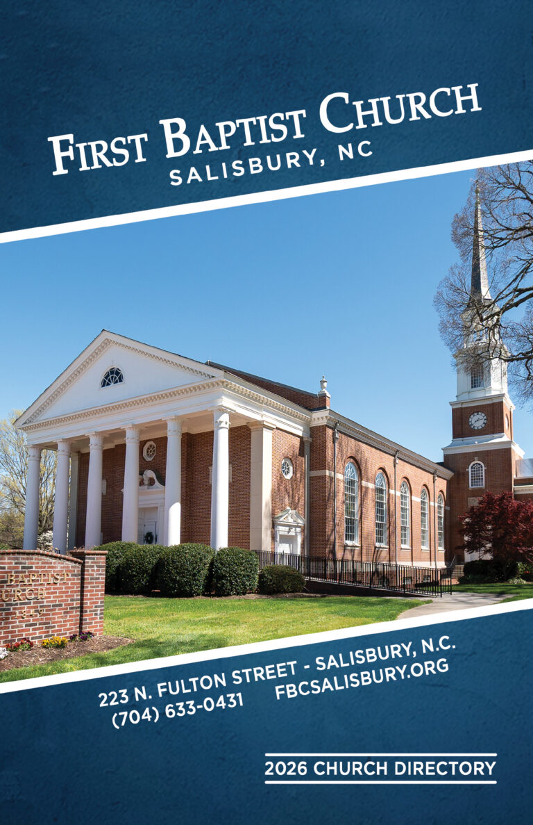 COVER FBC Salisbury Church Directory for First Baptist Church