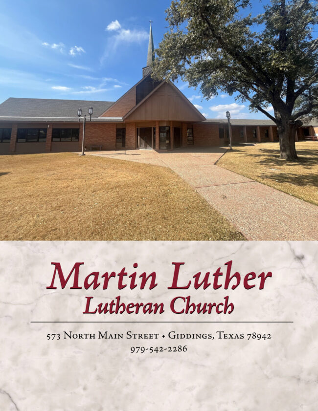 COVER Martin Luther Giddings Church Directory for Martin Luther Lutheran Church