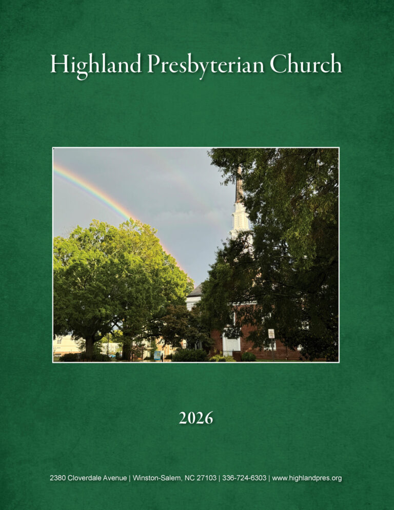 COVER Highland Presbyterian W-S Church Directory for Highland Presbyterian Church
